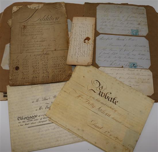 Scrap book, receipts & velum documents